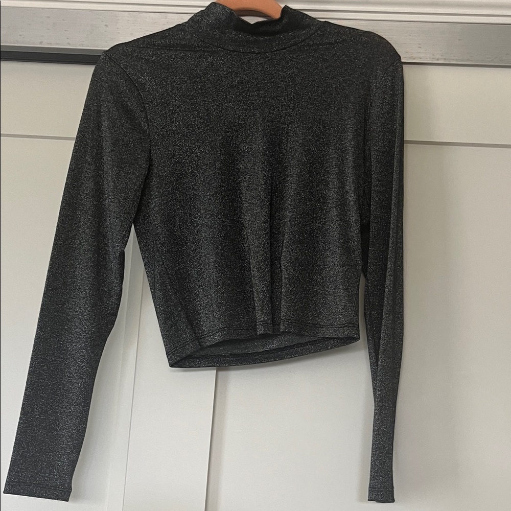 Abercrombie & Fitch Shimmering Black Long Sleeve Top